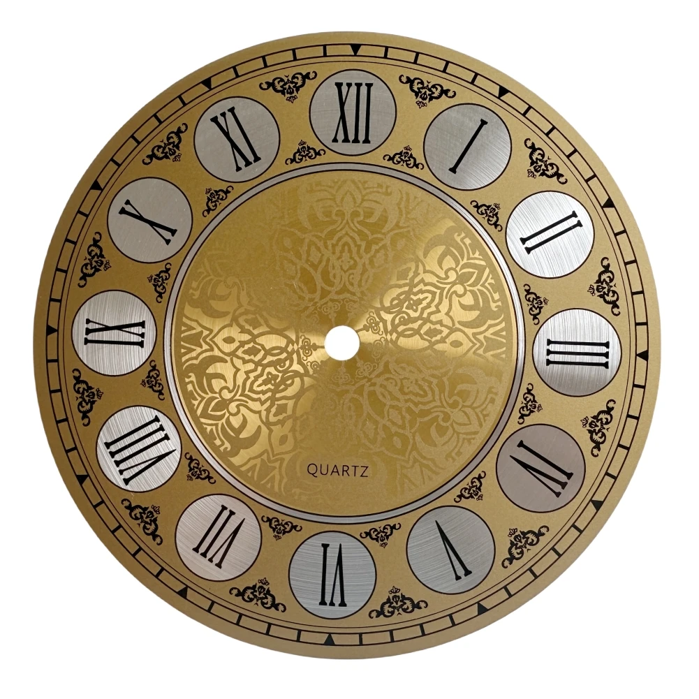 Wall Clock 180mm DIY Quartz Vintage Aluminium Metal Wall Clock Dial Face Room Decor Roman Numeral Bedroom Living Room