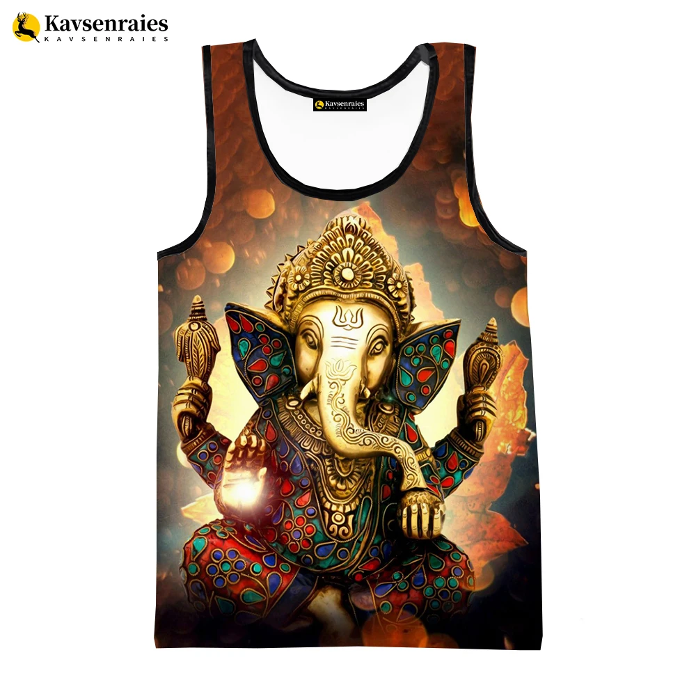 

Лето 2023, Ганеш, жилет с головой слона, Hinduism God Ganesha, Майки с 3D принтом, мужская и женская уличная одежда, большие размеры, рубашки без рукавов