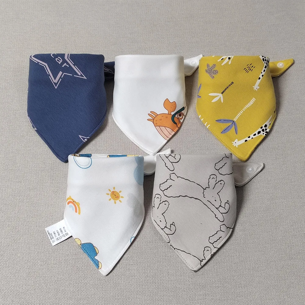 Baby Bandana Drool Bibs For Unisex Boys Girls 5 Pieces Baby Feeding Burp Cloth Cotton Saliva Towel Drool Bib Newborn Accessories 5
