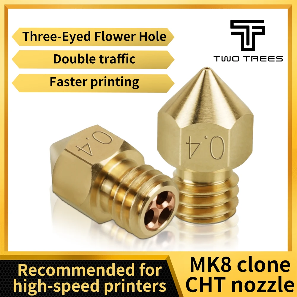 

3pc Clone CHT Nozzles MK8 0.4 0.6 0.8mm Brass 3D Printer Nozzle Print Head High Flow For 1.75mm Filament 3D Printer Accessories