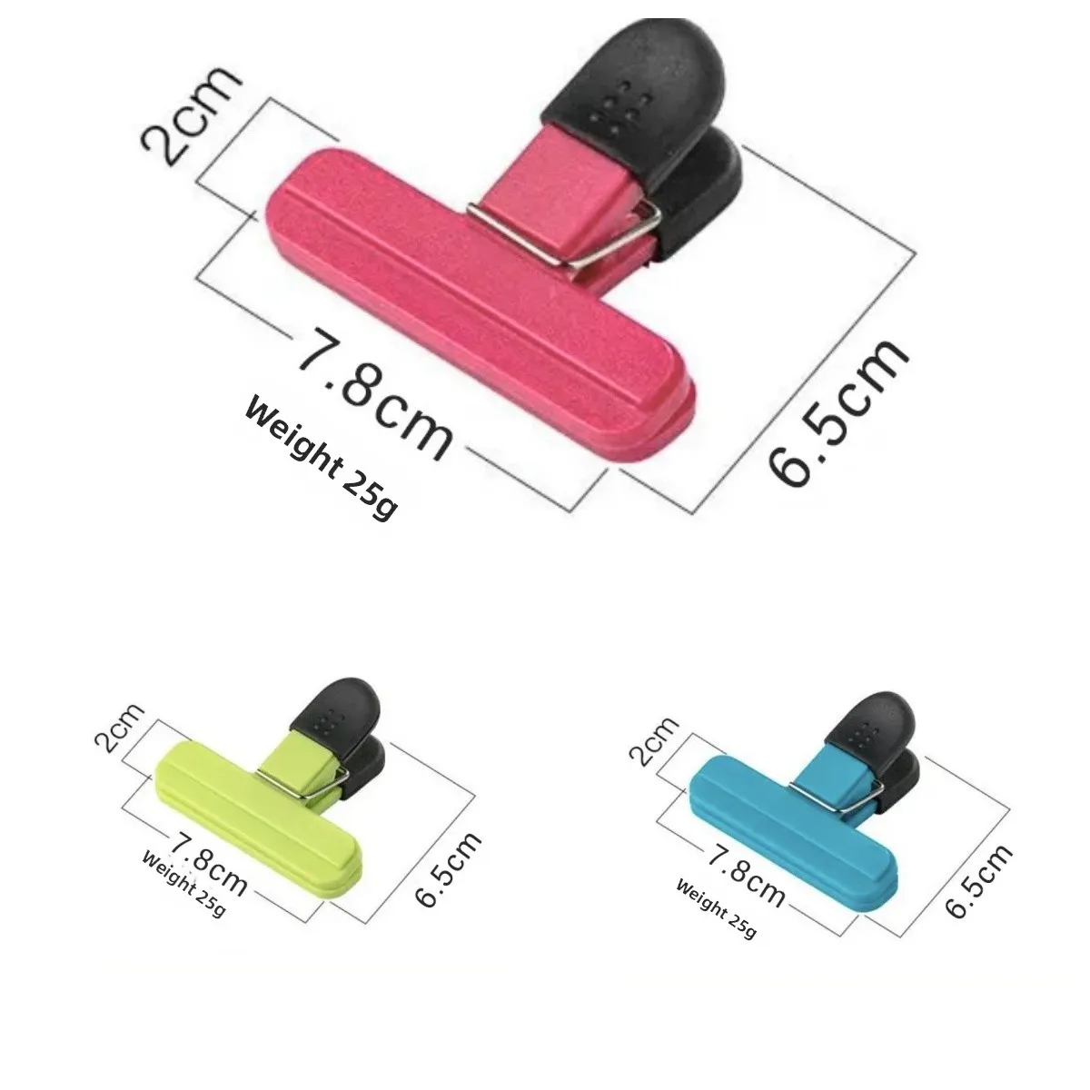 Çok fonksiyonlu gıda kapatma klipsi, renkli güçlü kapatma klipsi, atıştırmalık poşeti koruma klipsi, mutfakta nem geçirmez kapatma