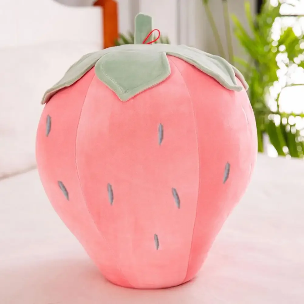 25cm Strawberry Pillow Pink Red Strawberry Plush Cute Fruit Stuffed Fruit Pillow Doll Sofa Cushion Girl Gift Cushion
