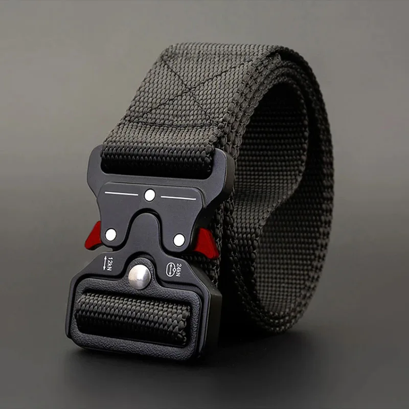 Men's Tactical Canvas Belt with Alloy Buckle