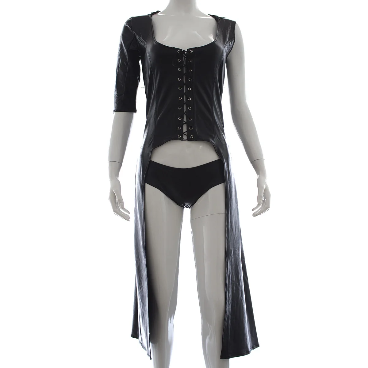 

Sexy Lingerie Pu Cloak Tights Sexy Lingerie Queen's Sexy Pajamas Patent Leather Cloak