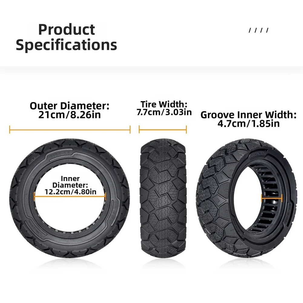Rutschfester Vollgummireifen für Kukirin G2 Pro 9 Zoll 9x3.0 5.5 aus Gummi, kein Aufpumpen erforderlich für stabile Fahrt. – Detail 5