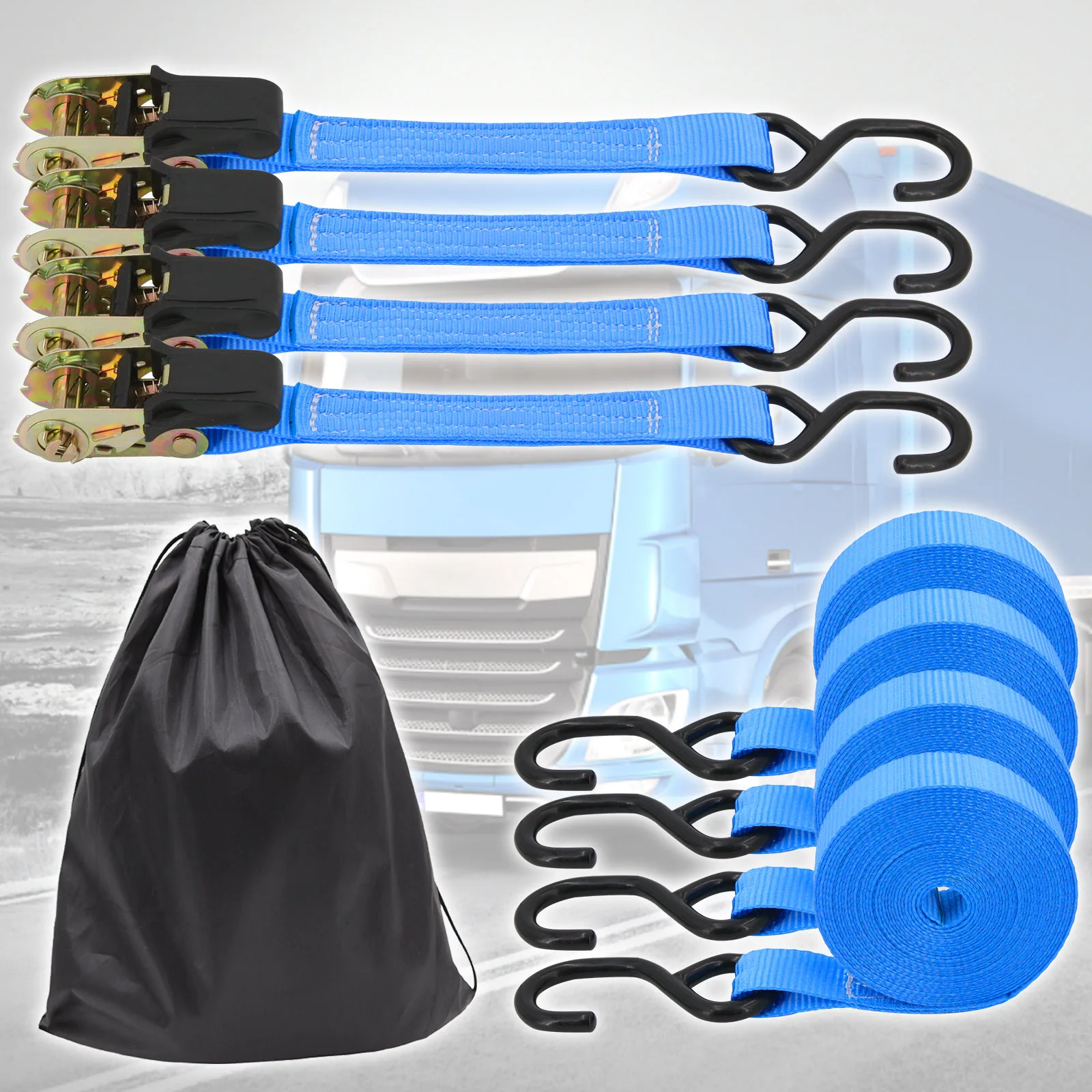 19.7Ft Buckle Tie Down Belt Cargo Straps For Car Motorcycle Bike With Steel Buckle Belt Strong