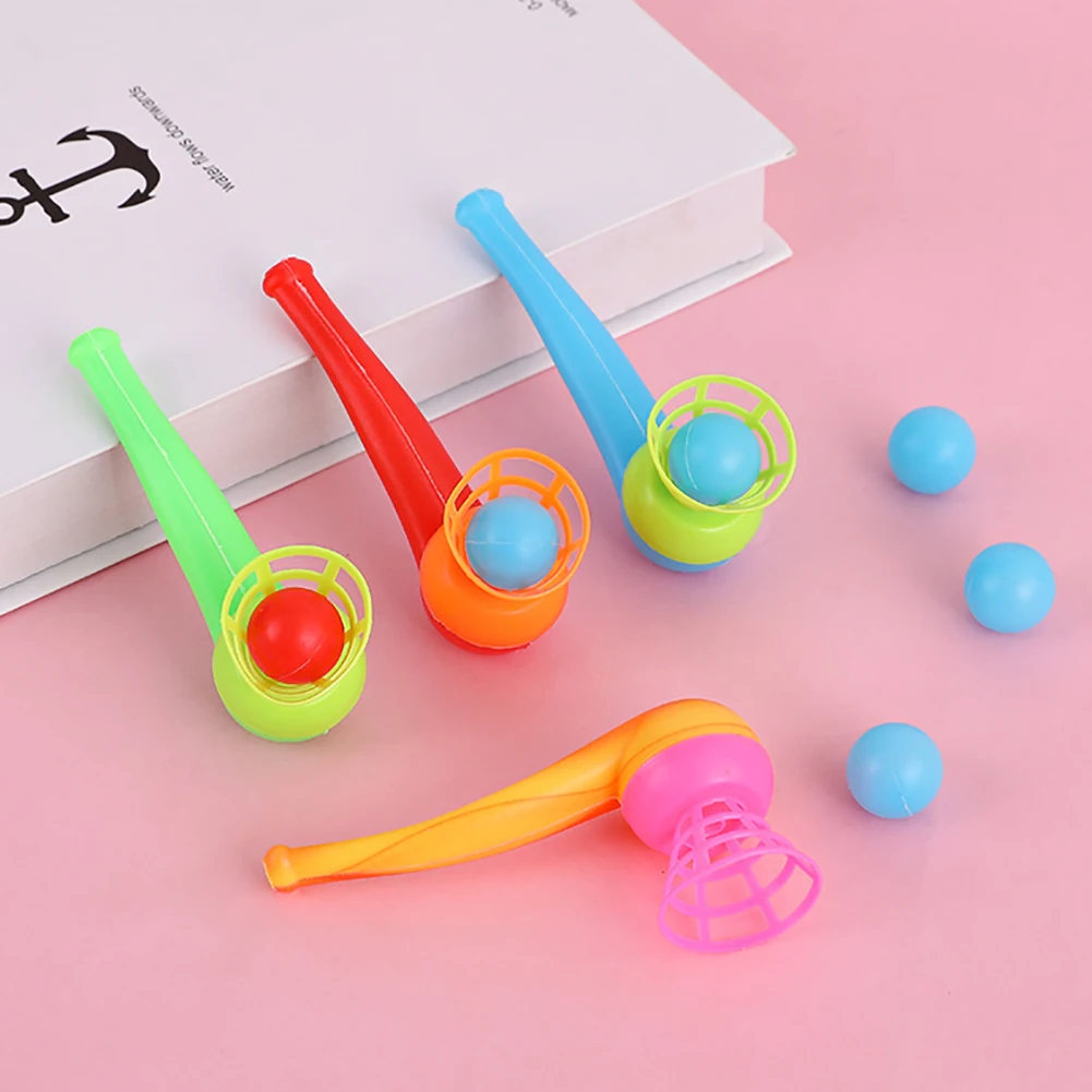 Kids Magic Tricks Floating Blow Balls Tube Toy Traditional Plastic Suspension Blowing Ball Recall Children Classic Toys Gifts 4