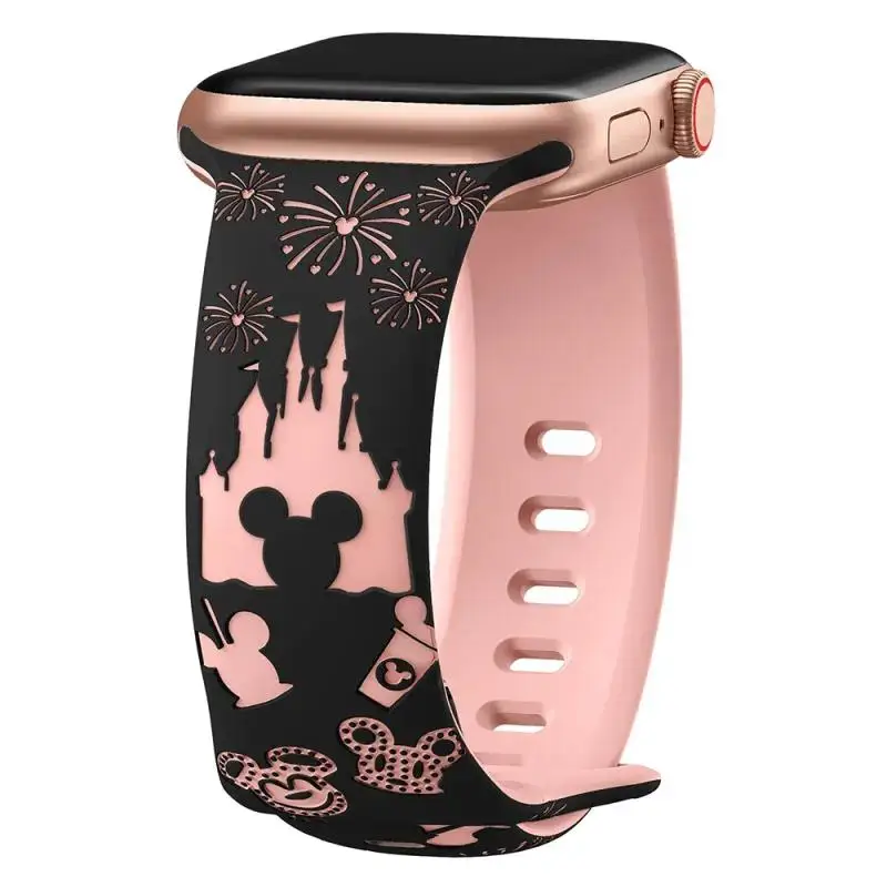 ตัวเลือกสินค้า สายรัดแกะสลักดอกไม้สีสวยสำหรับ Apple Watch