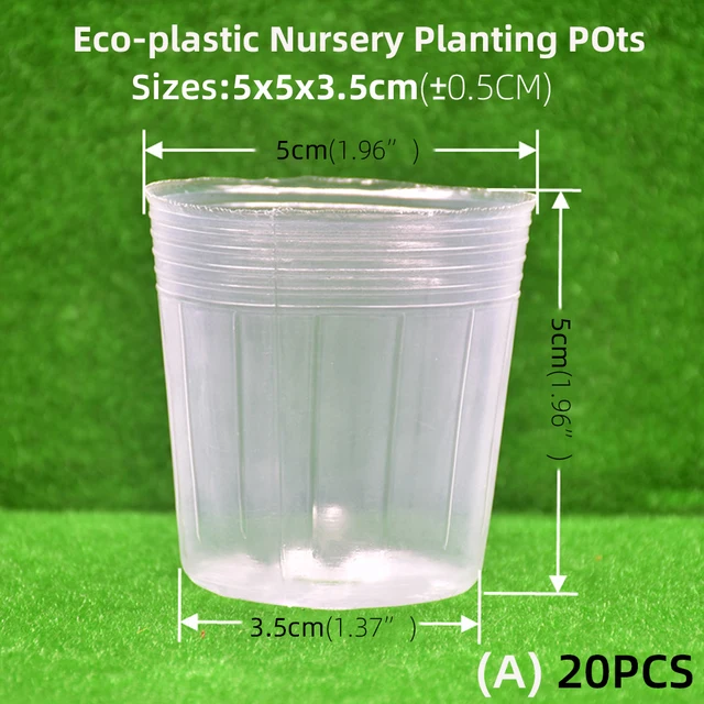 20PC Garden Transparency Nursery Pots Planting Nutrition Cup Orchid Propagation Container Seedling Bag Nutrition Bowl Flowers Pot_voghion.com