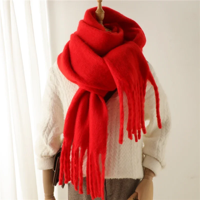 Sciarpa Arctic Penguin Pashmina Lusso Donna - 200x70cm - Caldo Scialle Invernale Giallo