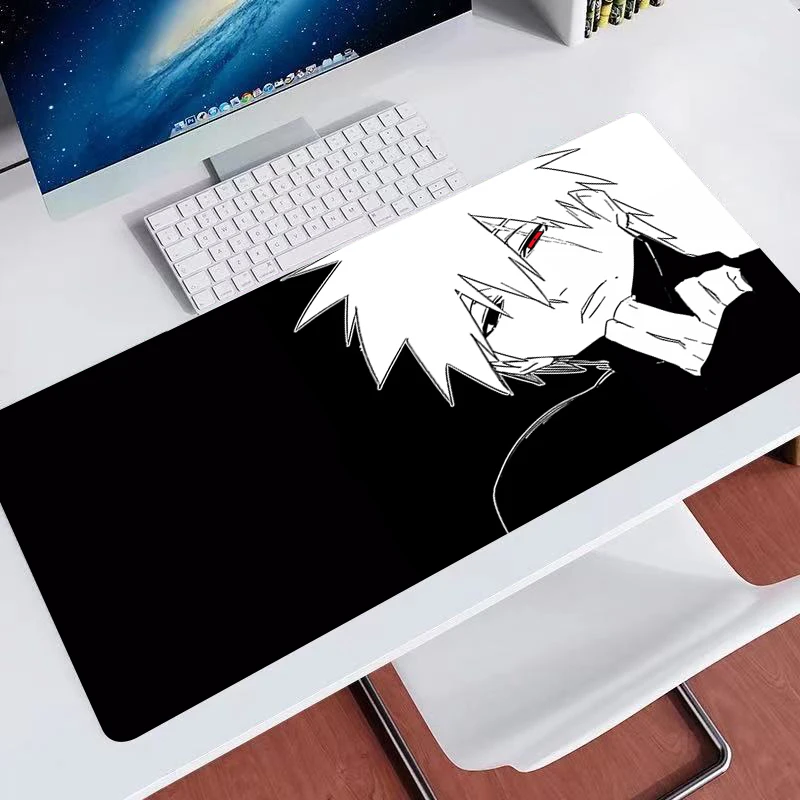 Large Gaming Mousepads N-narutoS Kakashi Hatake Computer Soft Mousepad 900x400 Desk Pads For PC Keyboard Mats non-slipTable Rug 3