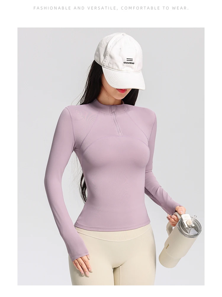 Women's Long Sleeve Yoga Training T-Shirt Horse Riding Sports Fitness Active Wear Top Comfortable Breathable Workout Shirt S4b9364e1af6641268cdbe931eaf083d5u