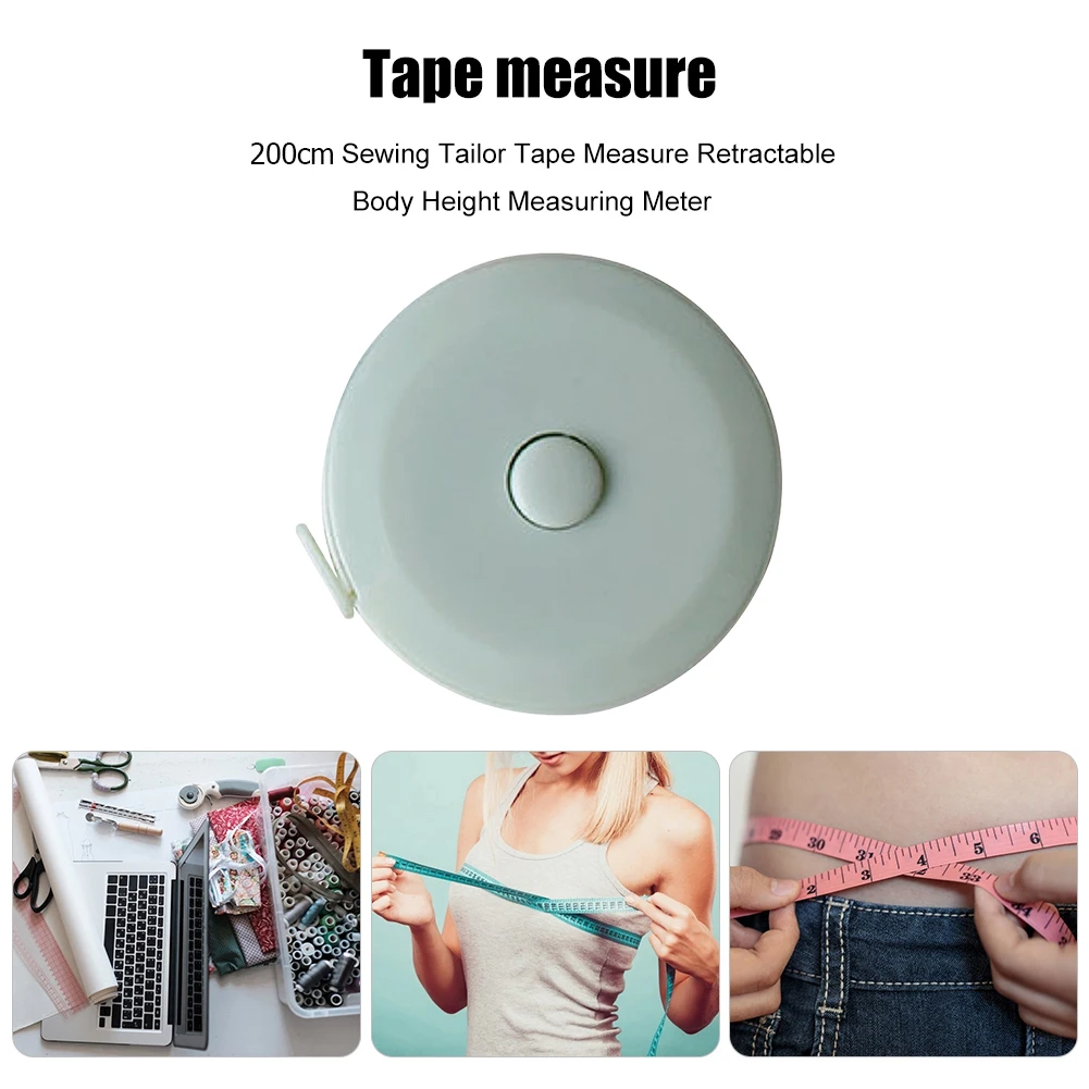 200cm/79inch Retractable Tape Measure Cm Inch Roll Tape Portable Body Measuring Tape for Fabric Sewing Measure Waist Kids Height