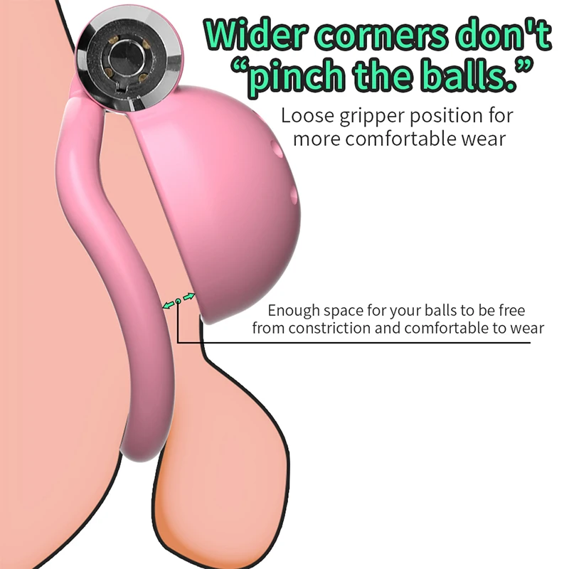Penis Chastity Cage Male Chastity Device Flat Round Hole Plastic Chastity Lock Cock Cage Urethra Catheter Penis Ring Bondage Belt SexToy for Men Gay