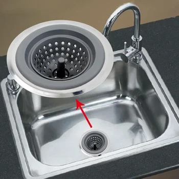 Filtro per lavello da cucina in silicone Fognatura Anti-intasamento Filtro per rifiuti alimentari Catcher per capelli Tappo di arresto dell'acqua per accessori da bagno 1