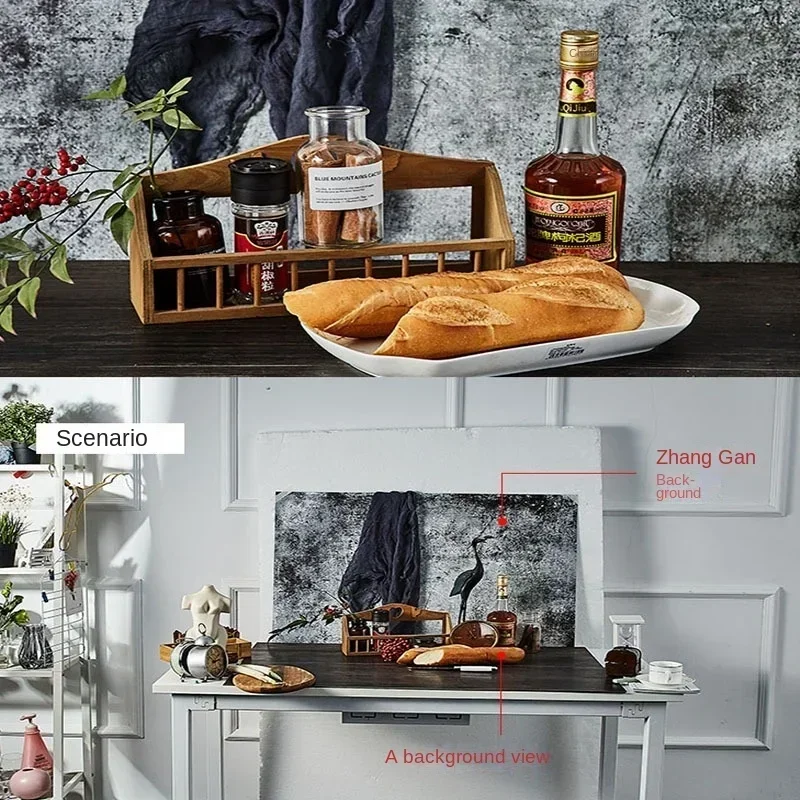 사진 배경 PVC 모조 나무 바닥 방수 및 두꺼운 57cm*87cm 제품 보석 상업 사진도