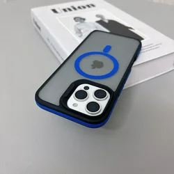 Luxury Magnetic Matte Translucent Armor Shockproof Case with Magsafe Wireless Charging Compatibility - iPhone 14 Pro (Sea Blue)
