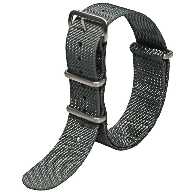 Rugged Retro Ribbed Nylon Military Watch Strap