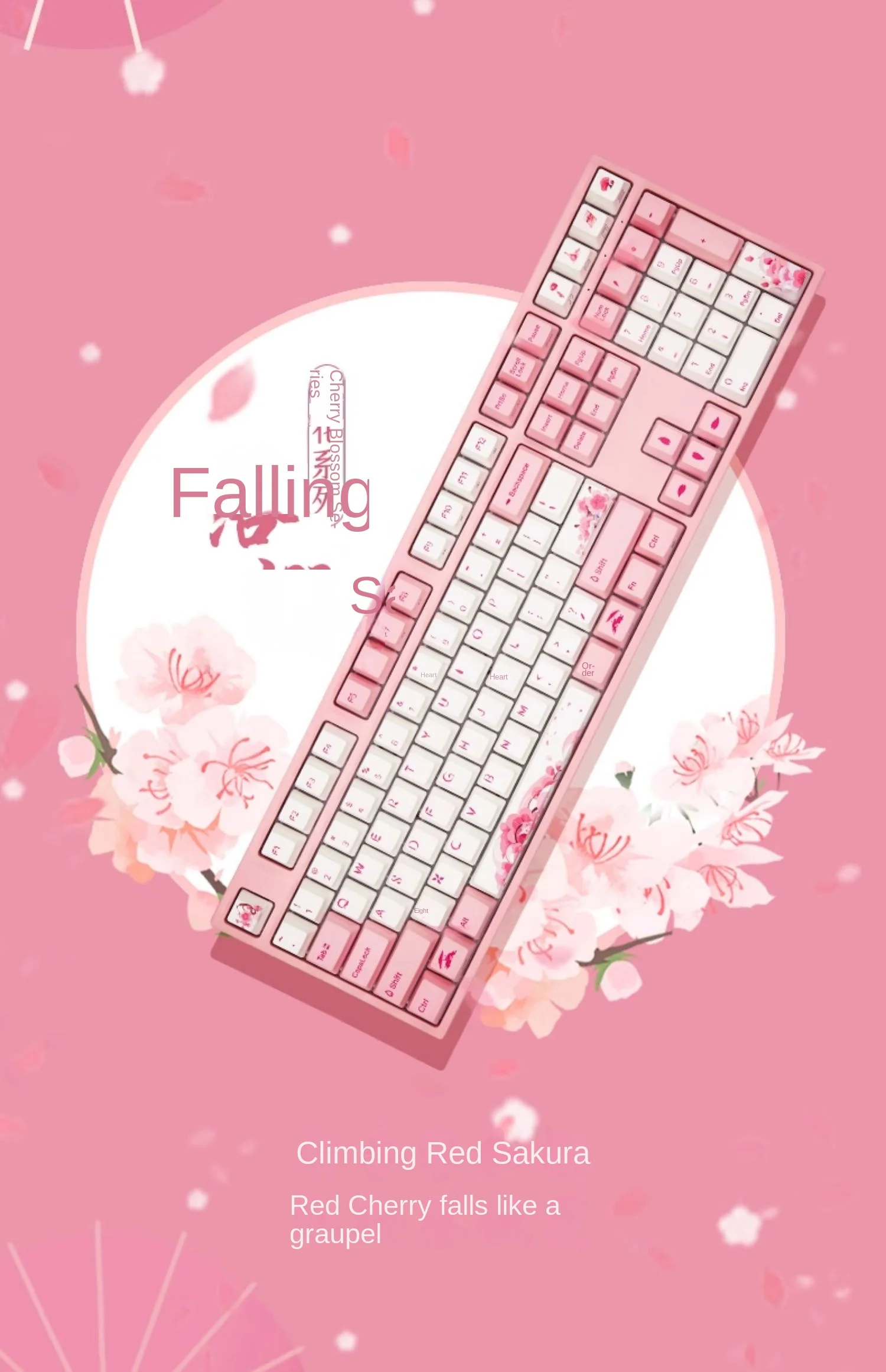 Varmilo Sakura Mechanical Keyboard Wired Falling Cherry