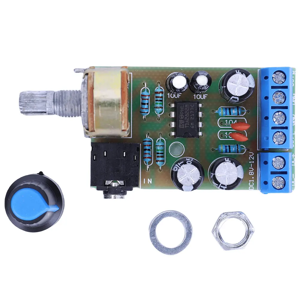 【High-quality】 TDA2822M Mini AUX Audio Amplifier Module DC1.8-12V 2.0 Channel Handy Digital Power Amp Module Board for Computer Speaker.