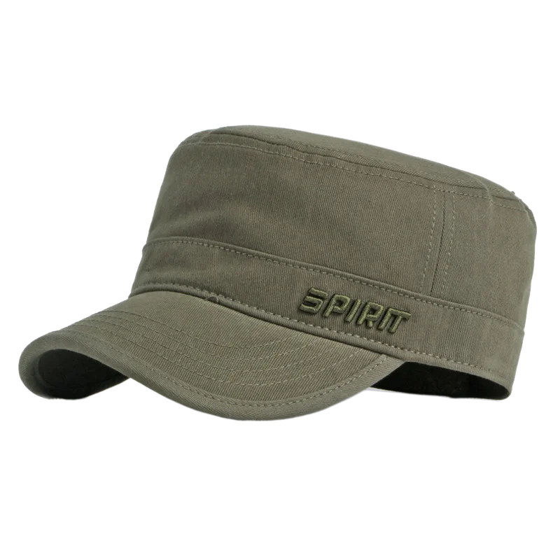 Cotton Flat Top Hat Men Women Vintage Cadet Cap Everyday Style