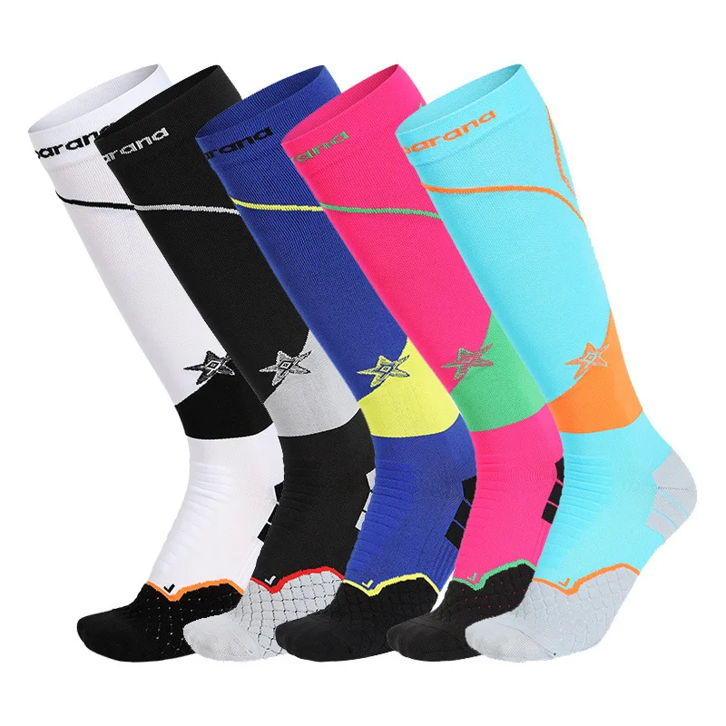 Long Tube Running Socks Elastic Marathon Leg Compression Socks Adult Football Men and Women Summer