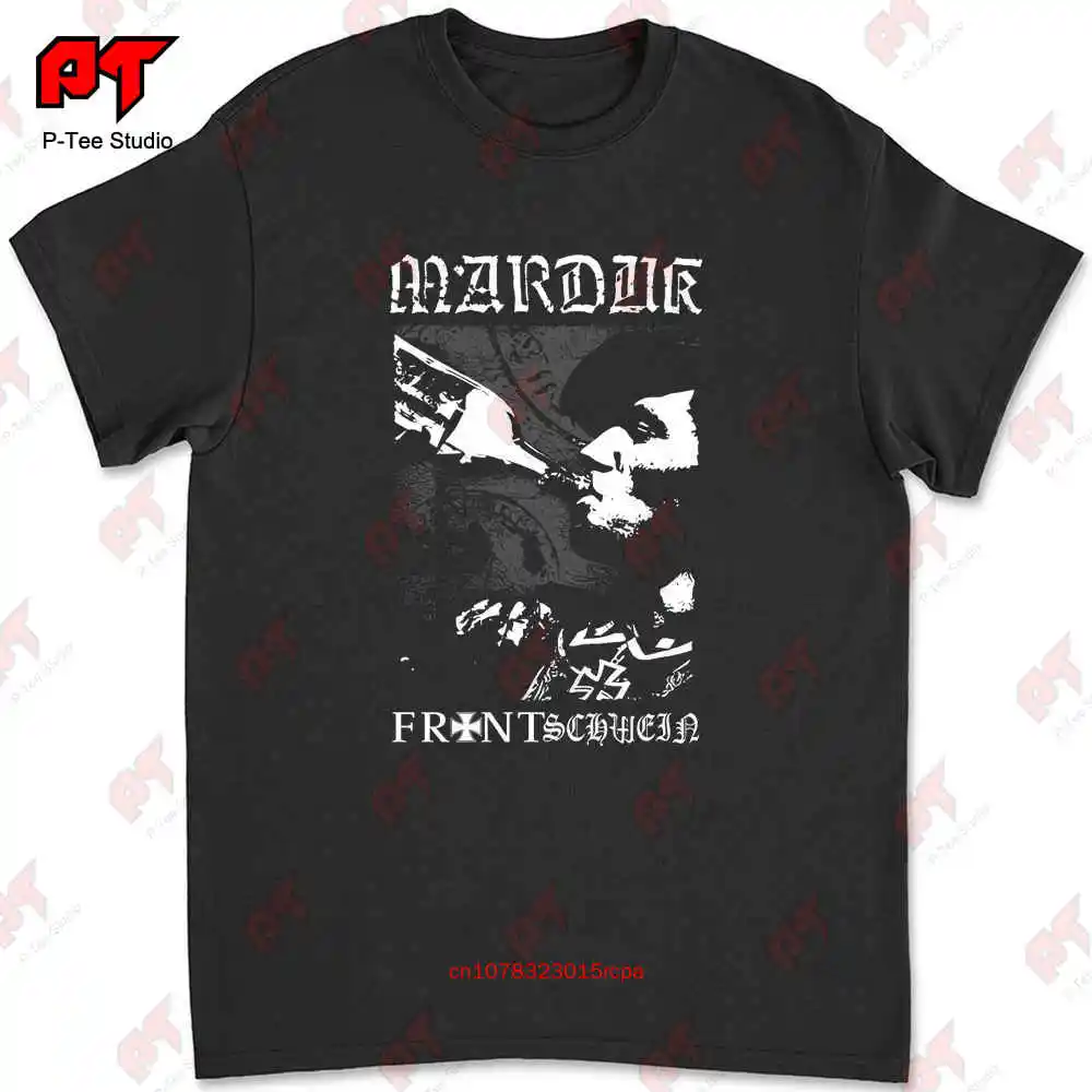 Черная футболка с принтом в виде флакона Мардука швейваня D4NI, полный размер Черная футболка с принтом в виде флакона Мардука швейваня D4NI, полный размер