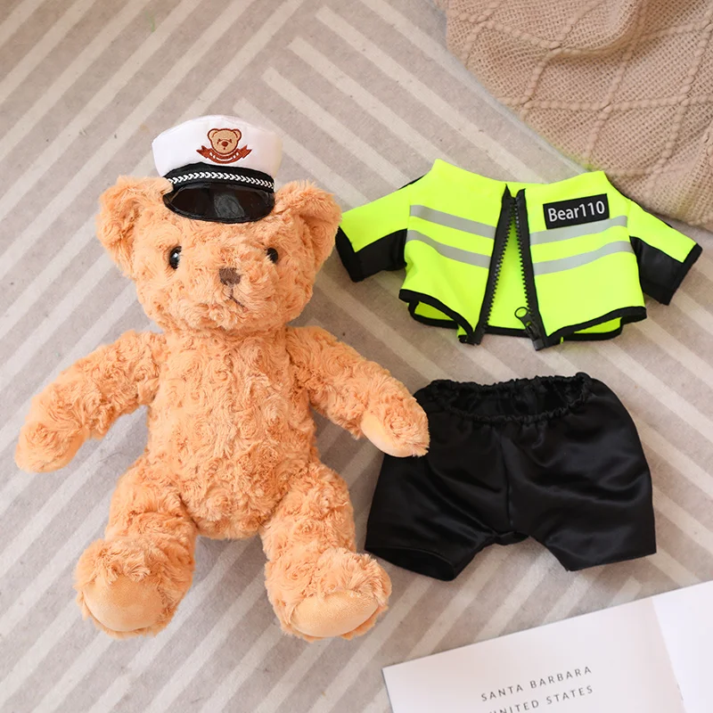Cartoon Police Teddy Bear Plush Doll Traffic Police Uniform Bears Plushies Toy Anime Soft Kids Toys for Boys Gifts Home Decor рок umc traffic the low spark of high heeled boys