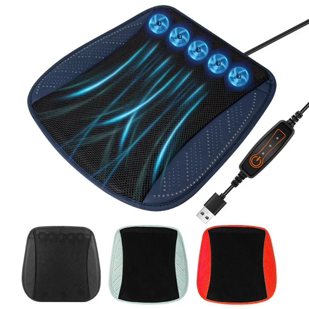 자동차 여름 시원한 에어 시트 쿠션, USB 팬, 빠른 송풍 환기, 자동차 시트..