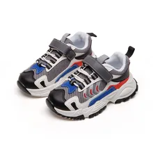 

Children Fashion Sneakers 2022 Autumn Boys PU Casual Shoes Kids Assorted Running Hook & Loop Versatile Mesh Breathable for Girls