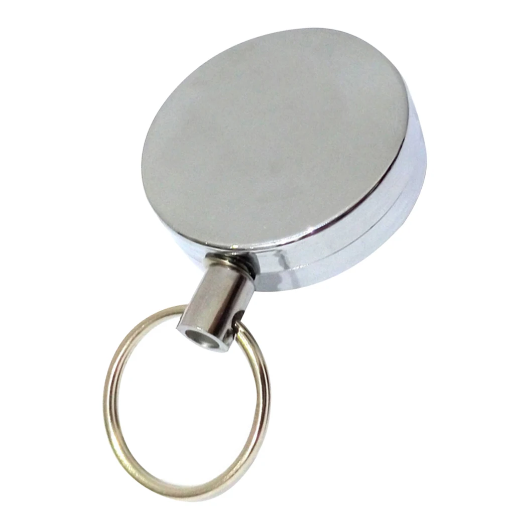 цена Elastic Pull Keychain Recoil Retractable Stainless Steel Key Chain Portable Anti-lost Key Ring