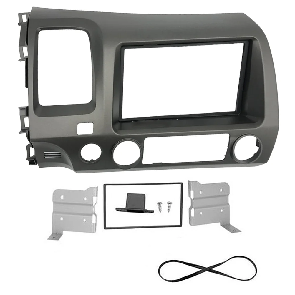 

1 Set Car Stereo Dash Fascia Stereo Panel Stereo Panel Dash Mount Refit Installation Trim Frame Compatible with Civic Left