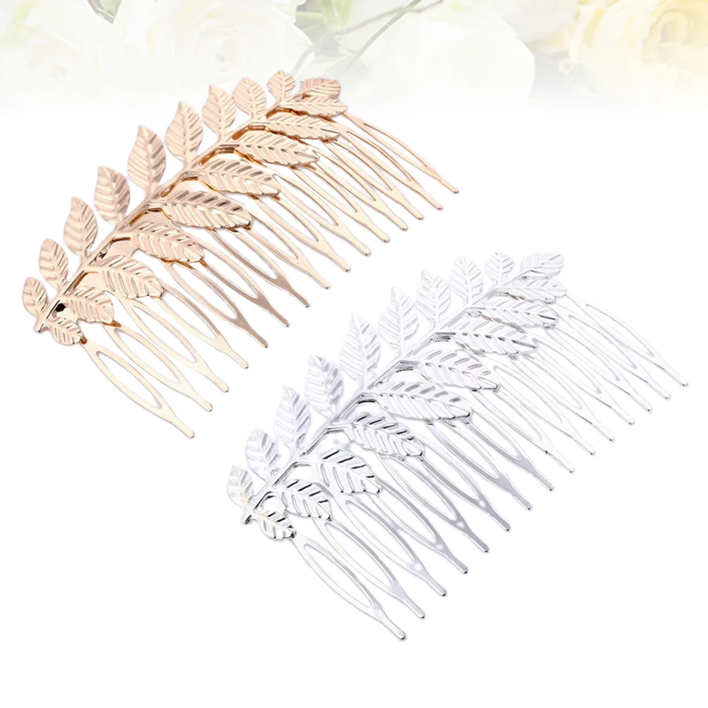 4pcs Wedding Hair Clips For Brides Leaf Bride Comb Hair pin Bridal Clips Barrette Hair Accessories Hair Jewelry for Party janevini elegant big 30cm ivory bridal flower bouquets sparkly crystal jewelry beaded brides roses large fiori wedding bouquet