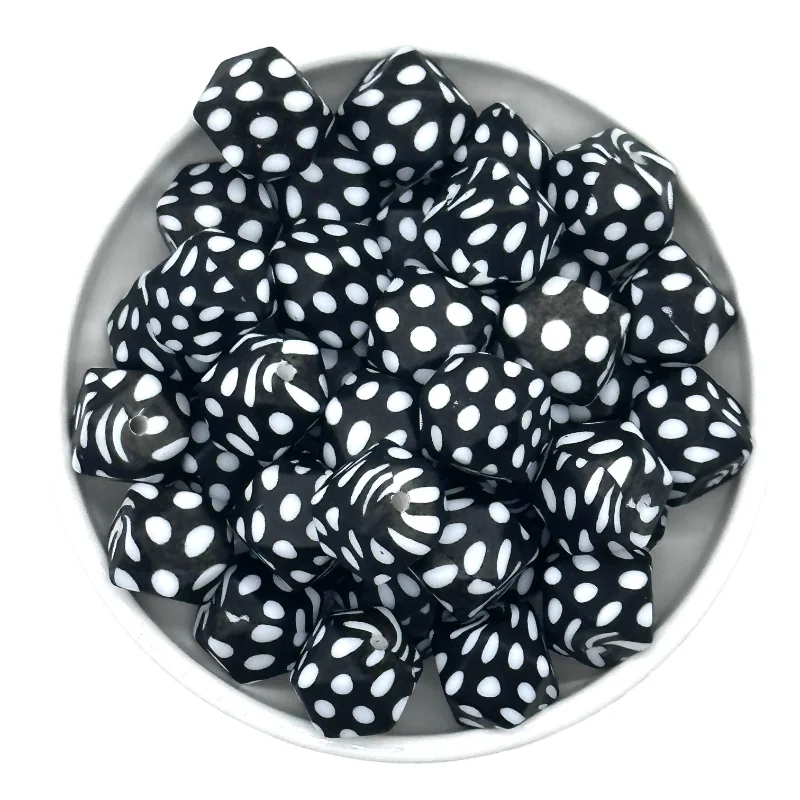 Colorful Hexagon Silicone Beads for DIY Crafts and Decorations (10/20pcs, 14mm)