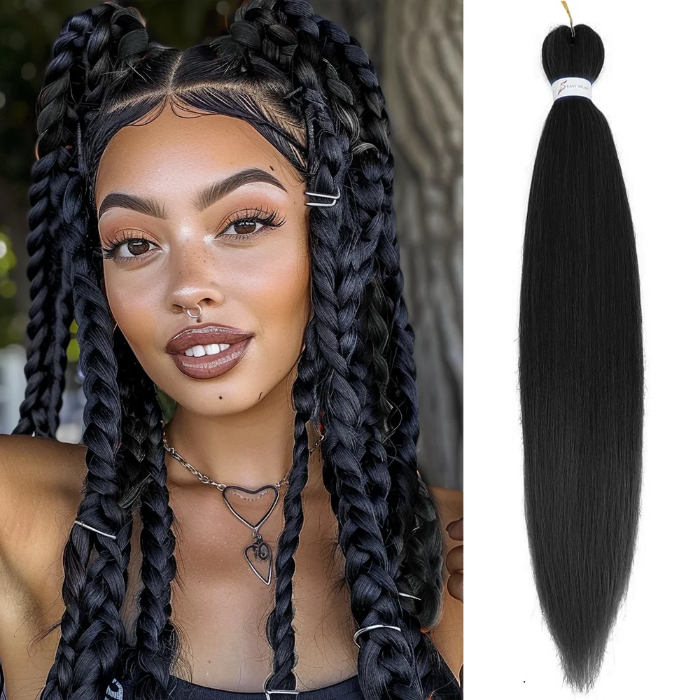 

Soft Yaki Braiding Hair Extension 26 Inch Pre-Stretched Ombre Orange Synthetic Jumbo Braids Bulk Hair Pink Yellow Green Purple