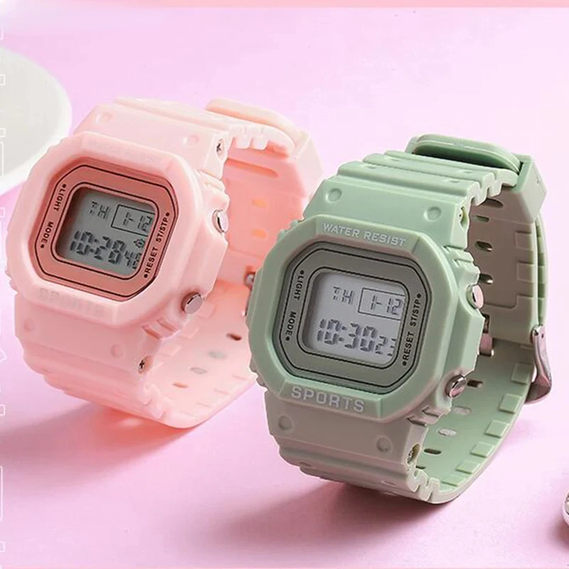 Sports Watch Boys Girls Student LED Electronic Watch Colorful Men Women Square Digital Watches Waterproof Rubber Clock digital watch