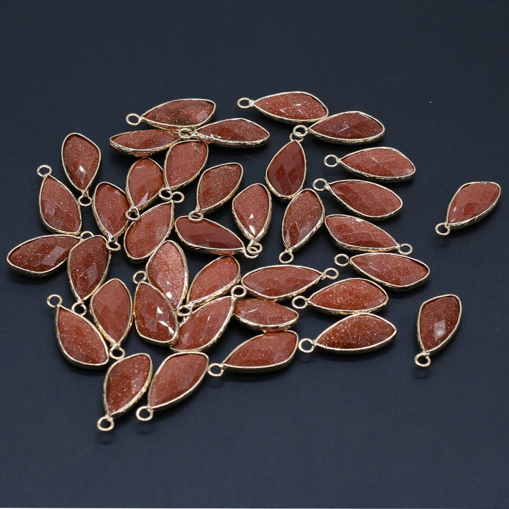 

Wholesale10PCS Natural Stone Gold Sand Stone Irregular Pendant For Jewelry MakingDIY Necklace Earring Accessories Gem Charm Gift