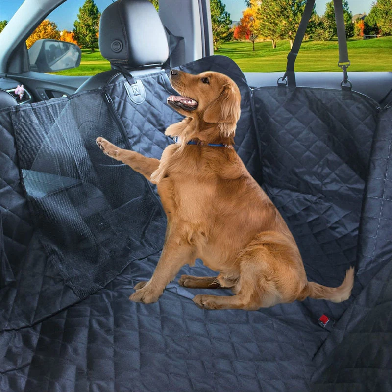 Double Zipper Car Pet Seat Pad 143&times;153CM Waterproof Dirt Resistant Suitable Multiple Models Solid Color Cars Rear Seats Cushion