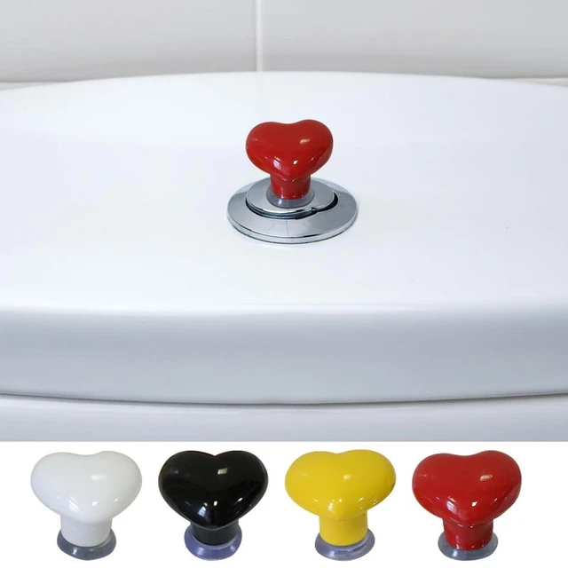 6pcs White Toilet Button Pusher, Creative Heart Shaped Assisted Tool For  Long Nails