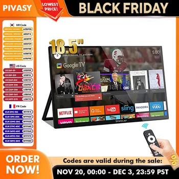 Portable Monitor Smart TV Touch Screen 18.5 Inch FHD Google Entertainment Interactive Zoom for Office Movie Indoor Lightweight