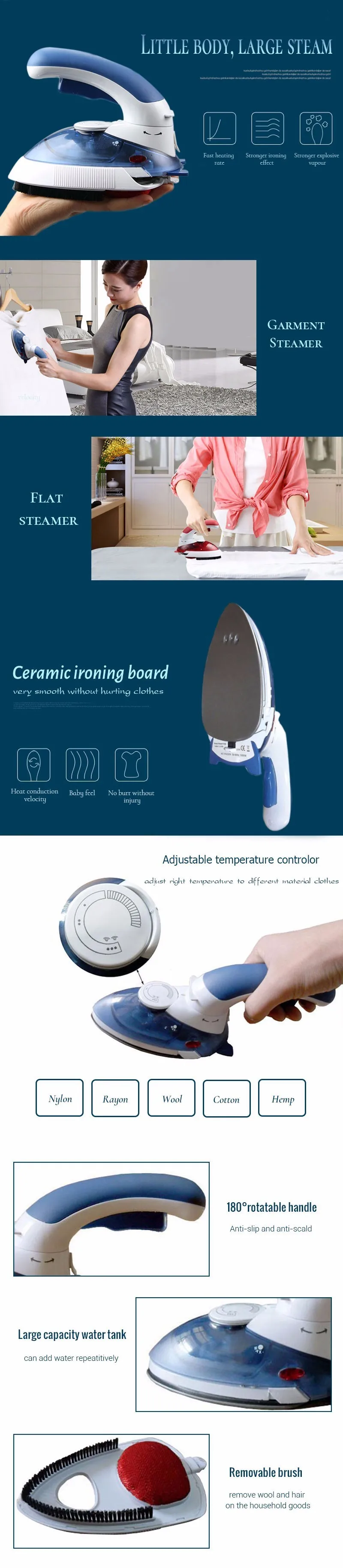 Description Picture 2 of item800w power household portable steaming ironer garment steamer facial steaming cleaner ironing clothes