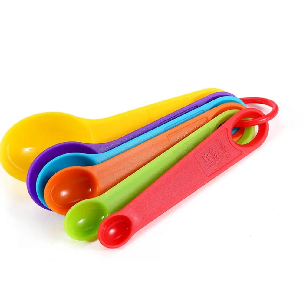 Juego de 12 tazas y cucharas medidoras multicolor, utensilios de cocina de  plást