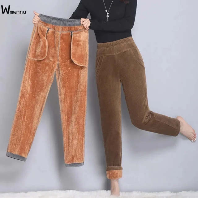 Plus Velvet Thick Warm Casual Pants  Warm Women Corduroy Trousers - 2023  Winter - Aliexpress