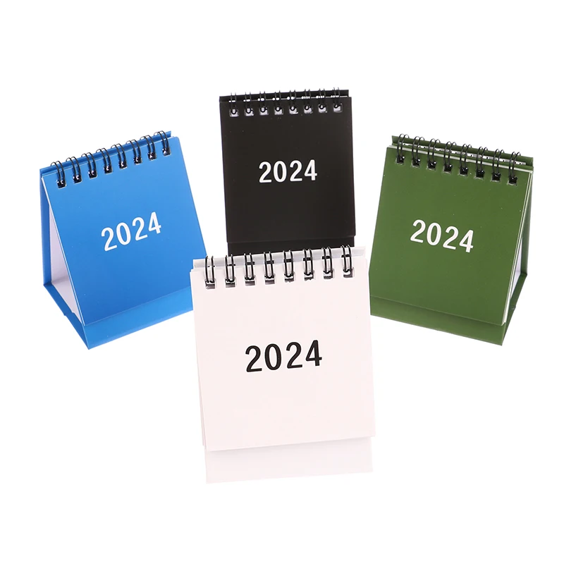 2024 귀여운 작은 책상 달력 탁상 플래너 메모장, 달력 일정 정리함 문구 사무용품, 9.8*7.5*6.5cm