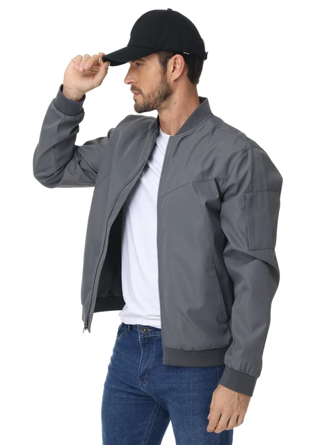Men's Lightweight Windbreaker Jacket Causal Fashion Stylish BaseBall Coat with Side Inner Pocket for Work Golf Fishing 1