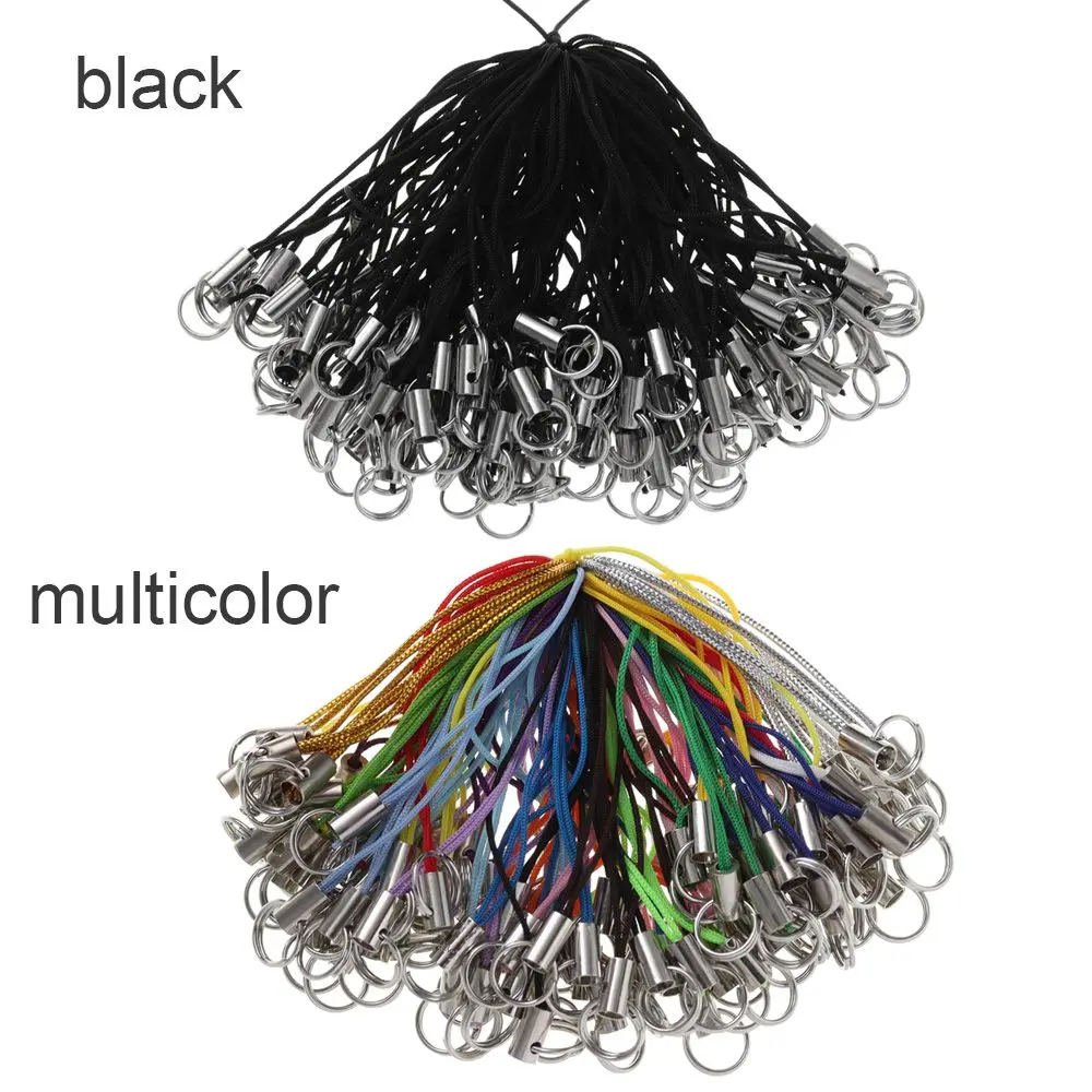 100Pcs Wire Cord Key Ring DIY Toys Pendant Clips Jewelry Lanyard Mobile Phone With Craft Pendant DIY Handmade Materials