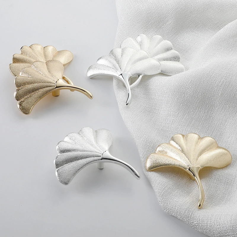 Maniglie Per Mobili In Foglia Di Ginkgo Oro Creative Maniglie Per Mobili Da Cucina Per Cassetti Per Guardaroba Maniglie Per Ante In Lega Di Zinco