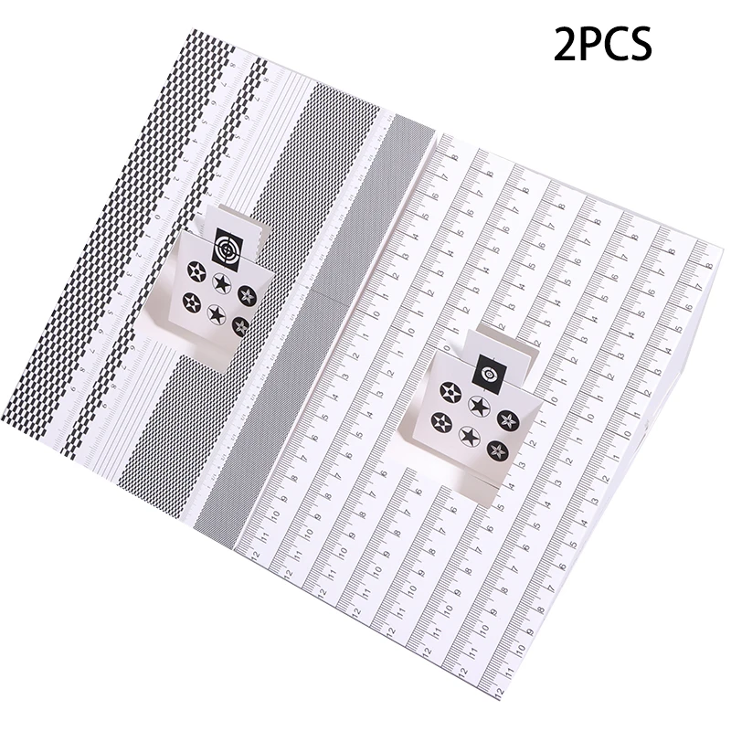 2 PCS Folding Card Lens Focus Tool Calibration Alignment AF Micro Adjustment Ruler Chart Focus Card camera lens focus tool