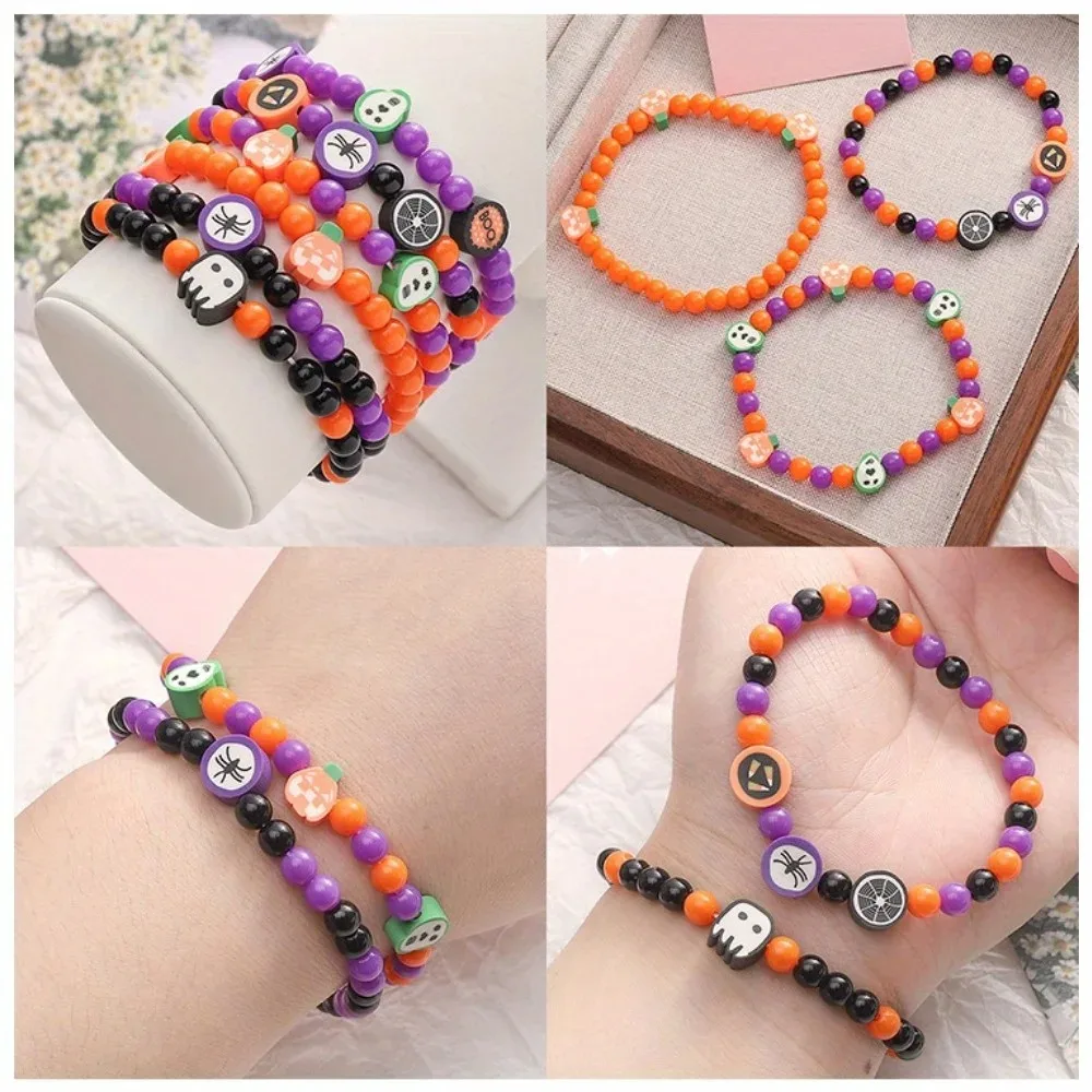 1 Box Halloween Polymer Clay Beads Charms Friendship Bracelet Necklace Earring Jewelry Making Kit Accessories for DIY