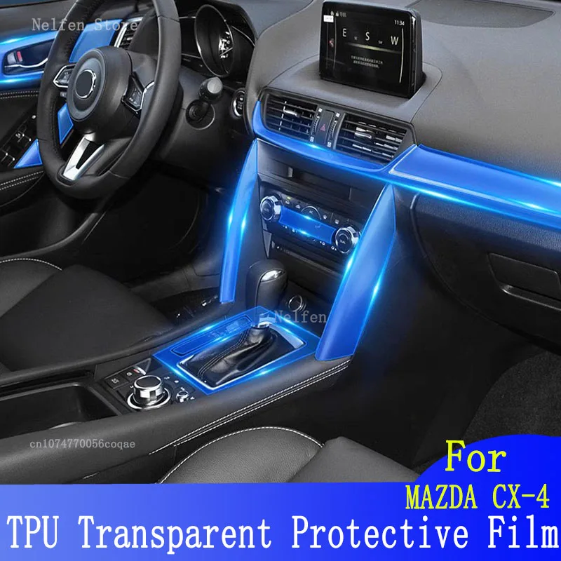 

For BMAZDA CX-4 2020-2021 Car Interior Gear Dashboard Protective Film Transparent Anti-scratch Accessories
